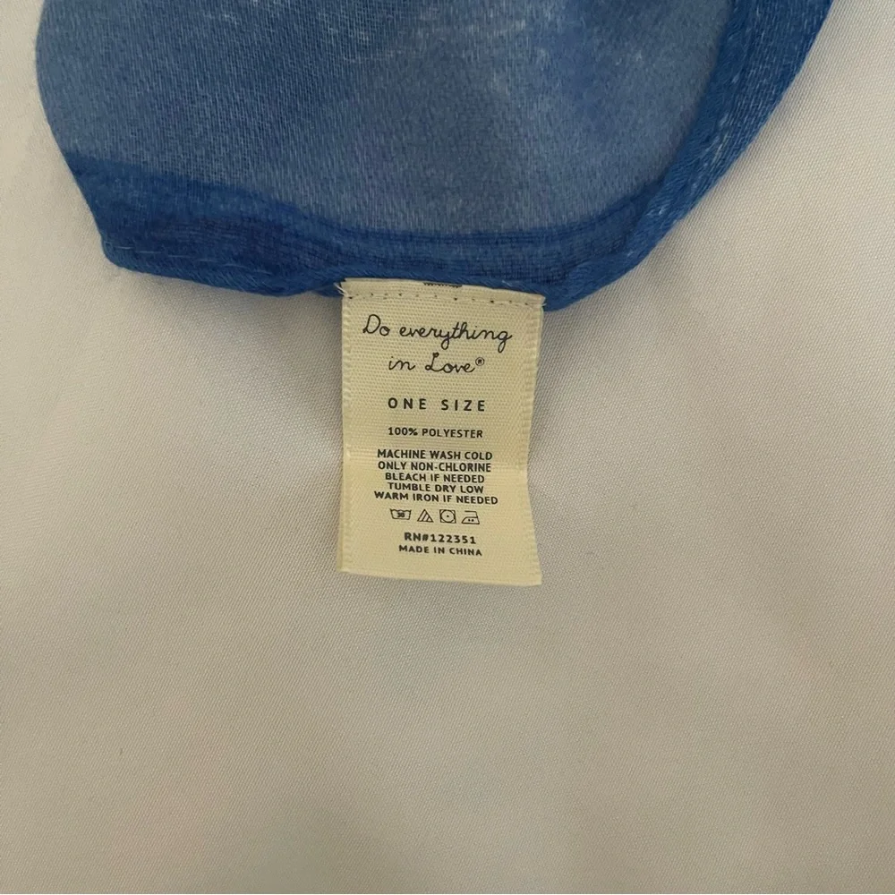 Blue multi raw hem split sides kimono cover up - Picture 10 of 10